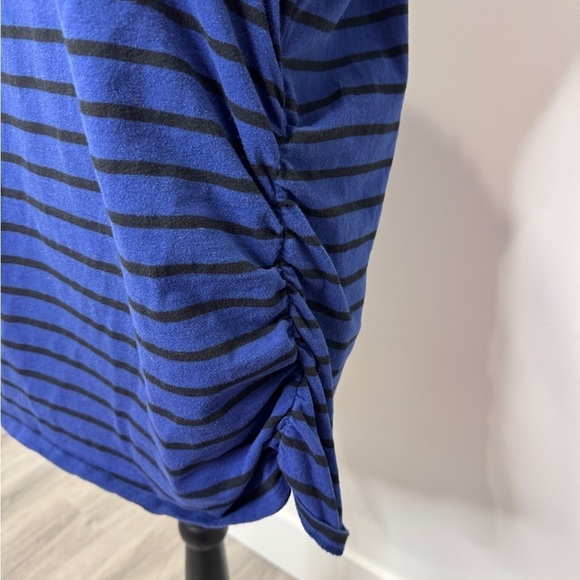 Michael Kors Stripe 3/4 Sleeve Cinched Sides Women’s Top (1X) - Picture 4 of 8